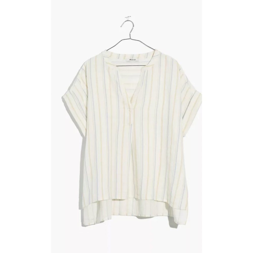 Madewell Womens $75 Lakeline Popover Shirt Schulner Stripe Size S NF252